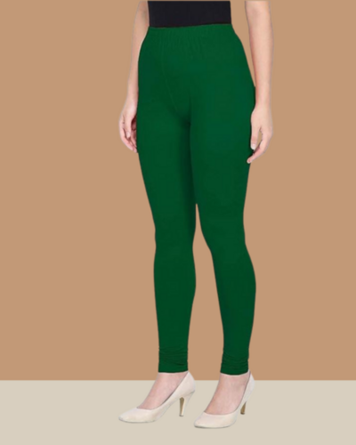 Bottle Green Full Length Churidar Leggings