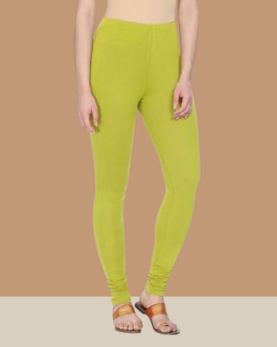 55+ Colours Pista Green Full Length Churidar Leggings