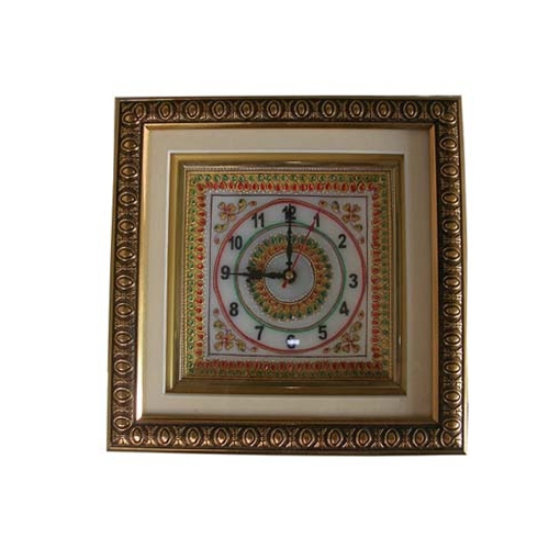 Multicolor Marble Tray Clock With Frame