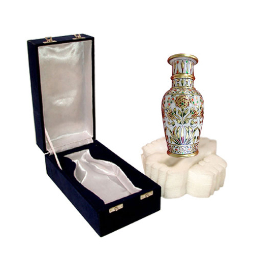 9 inch Florel Work Marble Vase