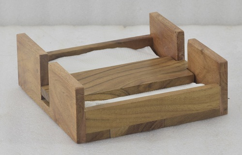 7 Inch Napkin Holder Natural Finish - Color: Brown