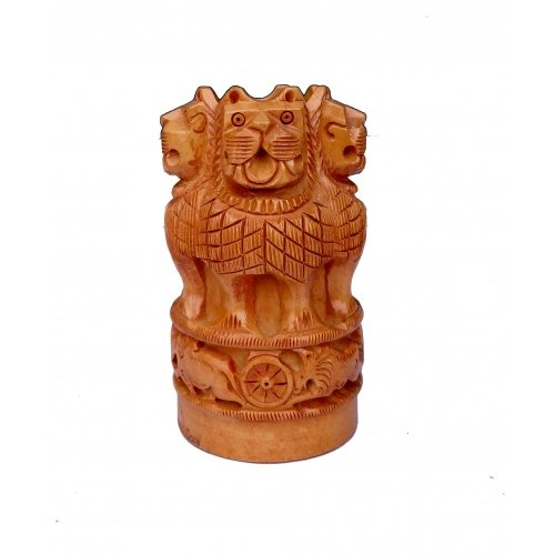 Brown Wooden Ashoka Pen Holder