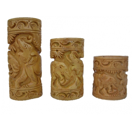 Brown Wooden Ashoka Pen Holder