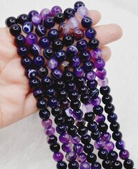 8mm Banded Agate Purple Beads, Gemstone Beads for Necklace ,Crystal Beads Jewelry