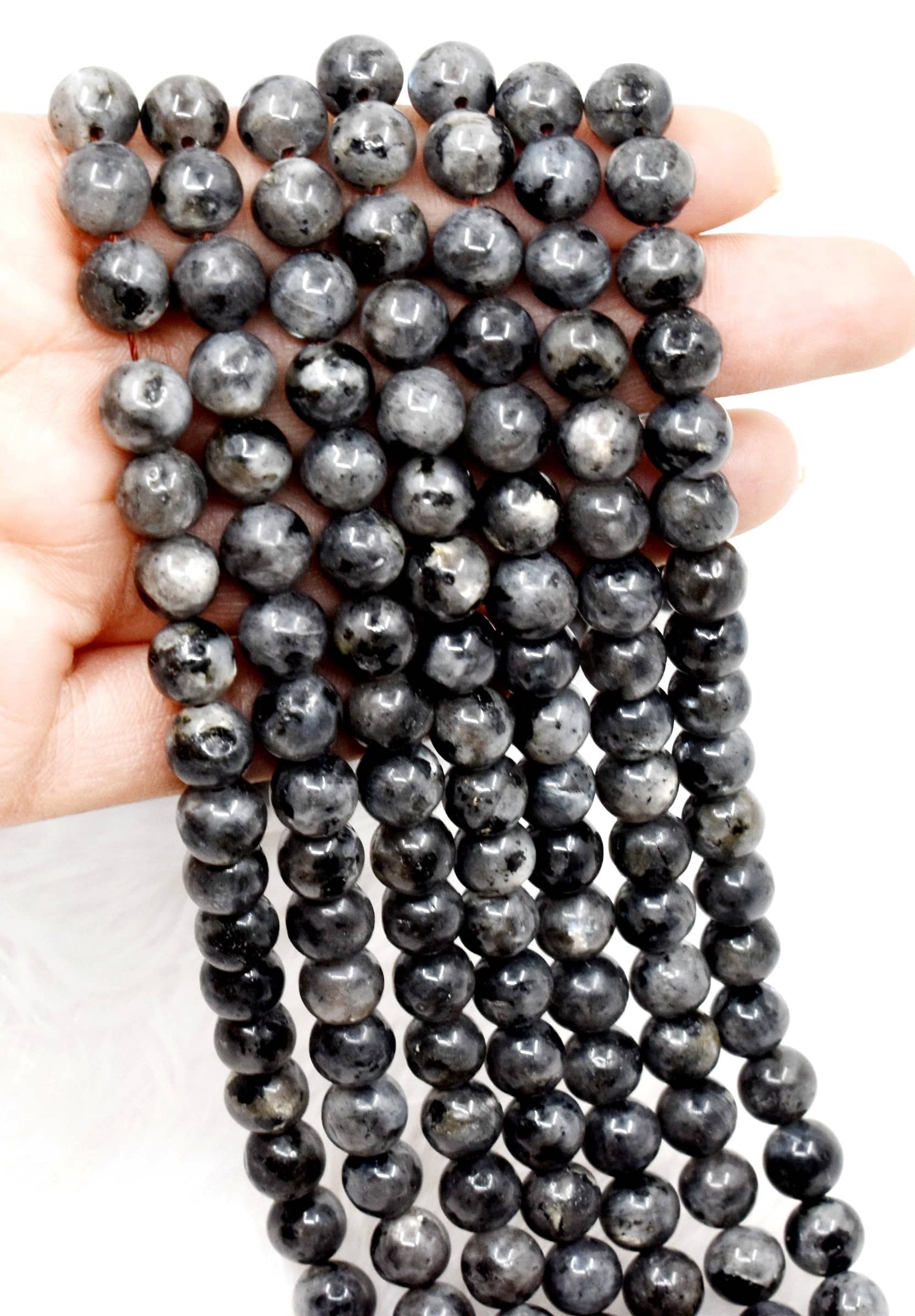 8mm Black Labradorite Beads, Gemstone Beads for Necklace ,Crystal Beads Jewelry