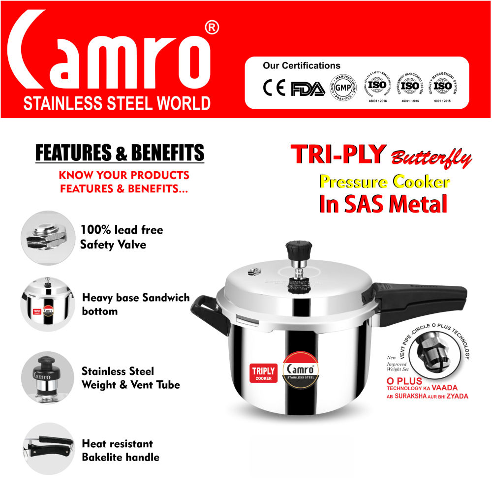 Camro Triply Butterfly Pressure Cooker