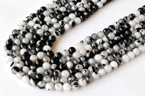 8mm Black Rutile Beads, Gemstone Beads for Necklace ,Crystal Beads Jewelry