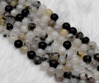 8mm Black Rutile Beads, Gemstone Beads for Necklace ,Crystal Beads Jewelry