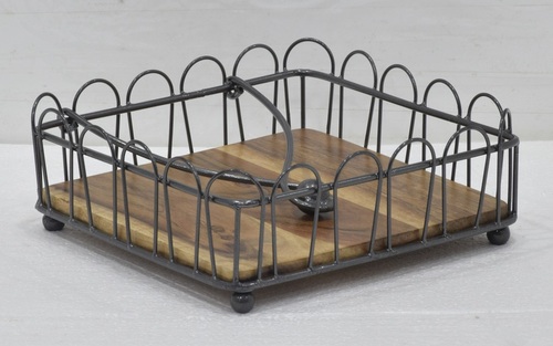 Square Wooden Napkin Holder