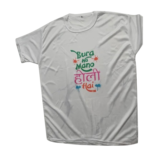 Holi T Shirt Printing Service - Color: White