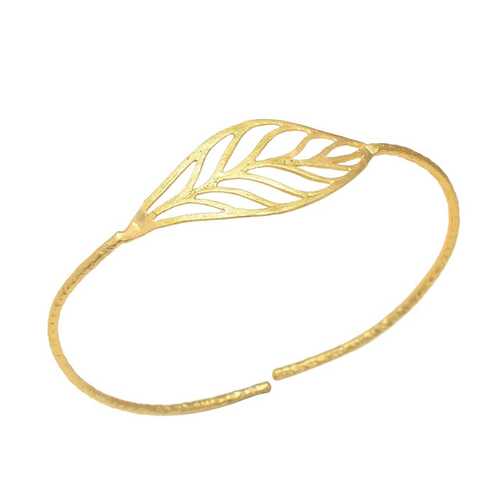 Leaf design cuff bracelet