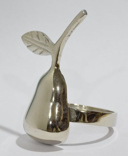 Metal Silver Plated Leaves Napkin Ring