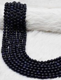 8mm Blue Sandstone Beads, Gemstone Beads For Necklace, Crystal Beads Jewelry - 14.5 Inch Strand, Polished Round Beads With Unique Blue Hue