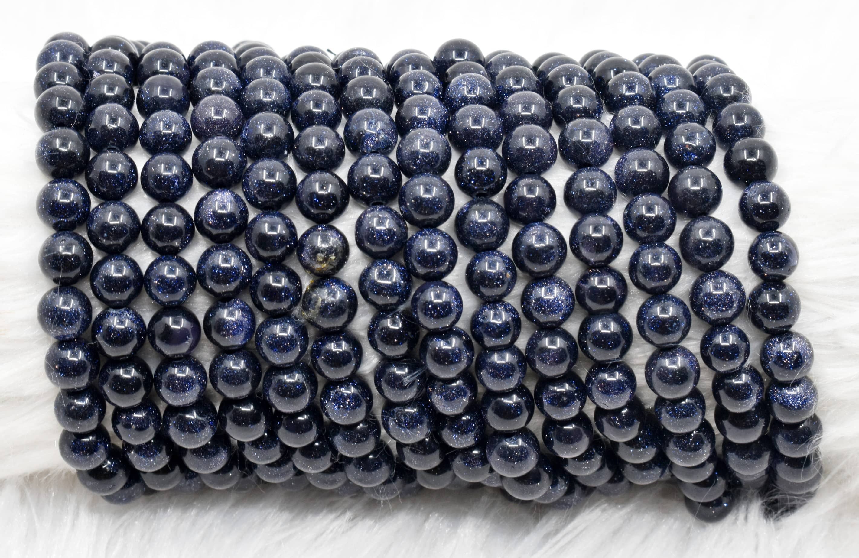 8mm Blue Sandstone Beads, Gemstone Beads for Necklace ,Crystal Beads Jewelry