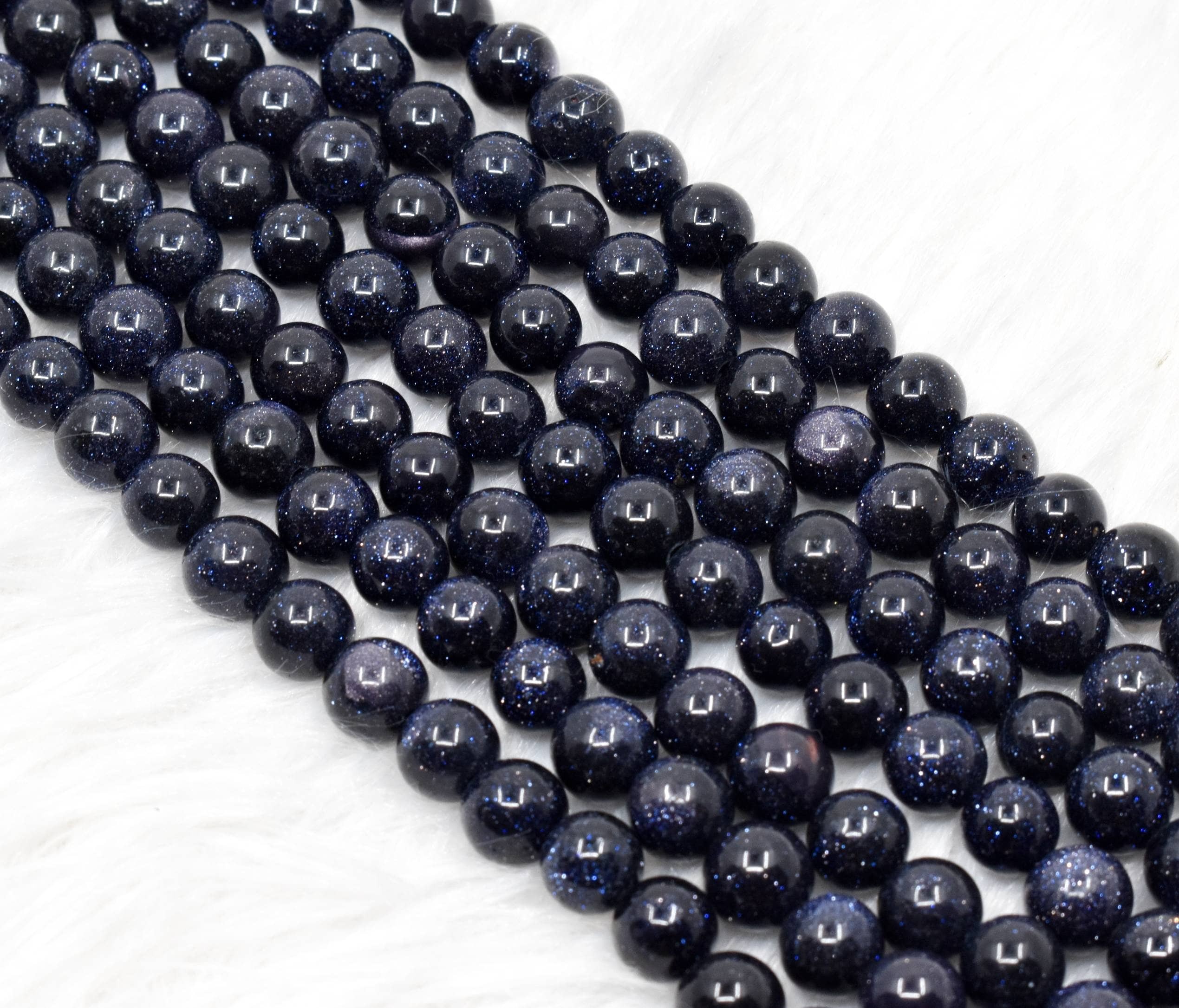 8mm Blue Sandstone Beads, Gemstone Beads for Necklace ,Crystal Beads Jewelry