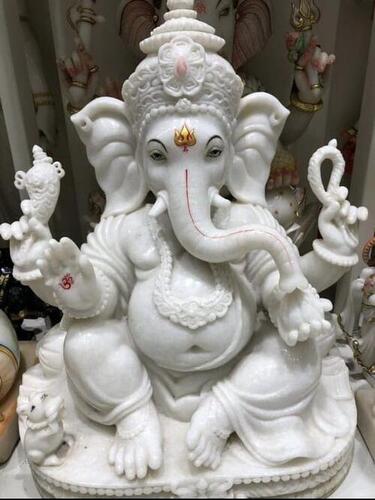 Makrana White Marble Ganesh Statue