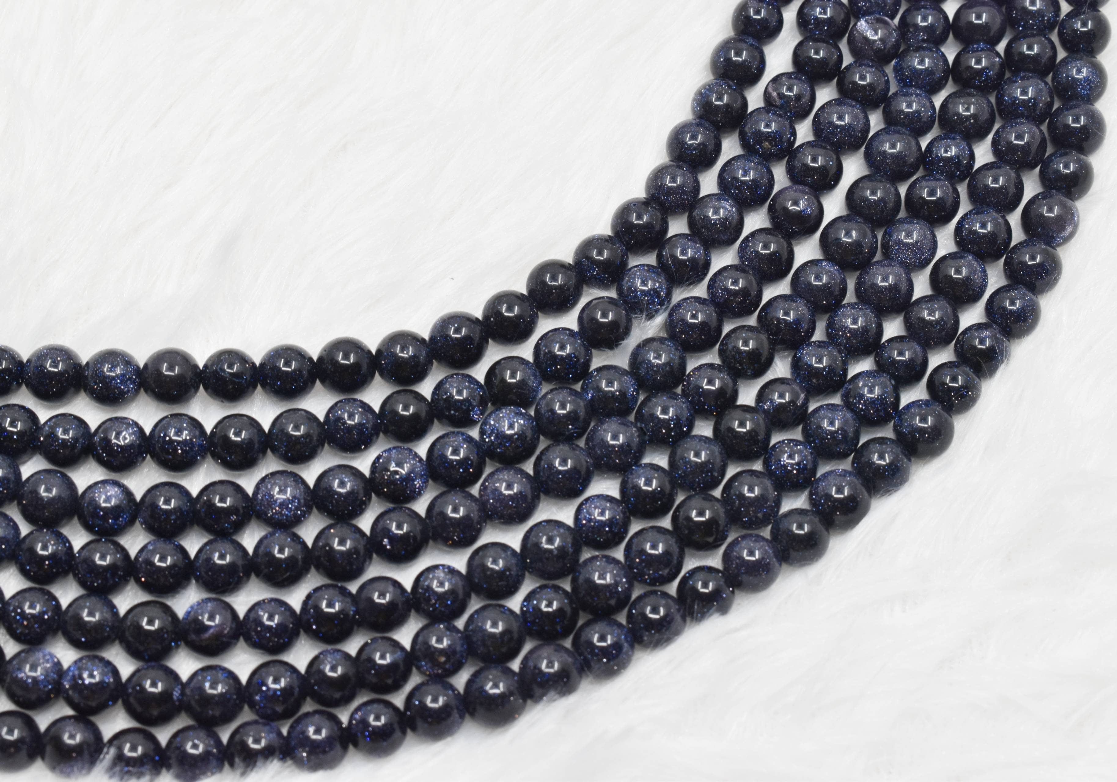 8mm Blue Sandstone Beads, Gemstone Beads for Necklace ,Crystal Beads Jewelry