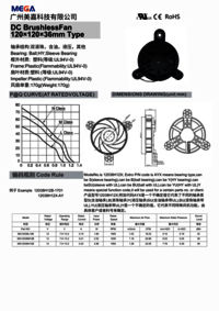 Mega 120x120x36mm Custom Factory Direct Sale 12V DC Brushless Cooling Fan for LED