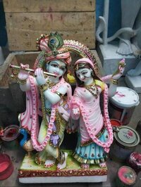 White Marble Krishna Radha Statues - Height: Medium Yard