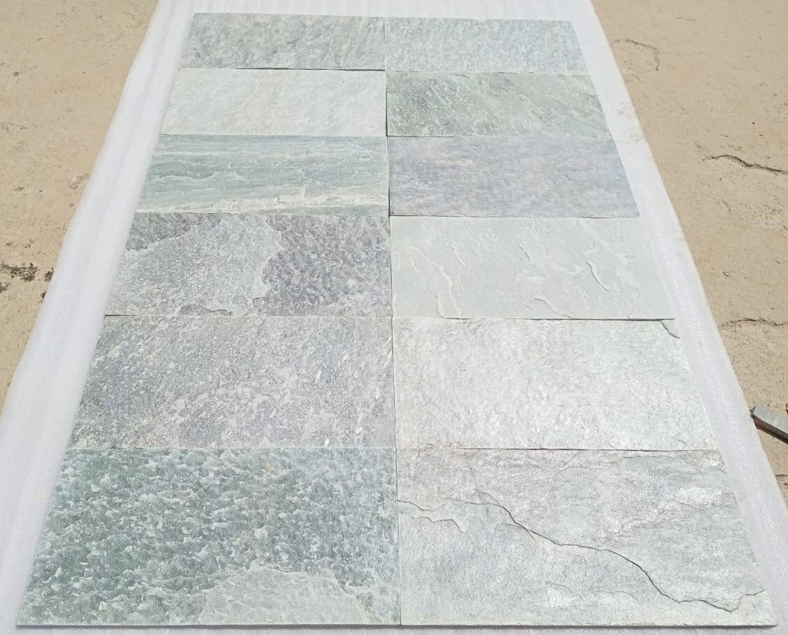 Himachal White Quartzite Slate Decorative Stones