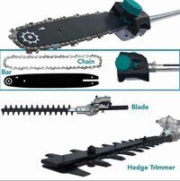 6 in 1 Brush Cutter with Weeder, Tiller Chainsaw & Blade Attachments