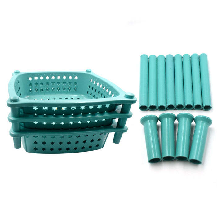 3 LAYER ROUND KITCHEN TROLLEY BASKET
