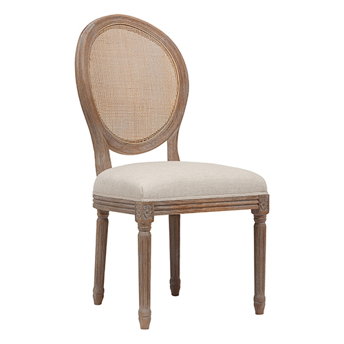 MC-430 Oak Wood With Linen Fabric Dinning Chair rattan wedding chair