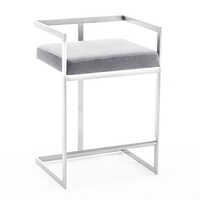 BS-5212 Stainless Steel Velvet Fabric Bar Chair stainless steel wedding bar chair