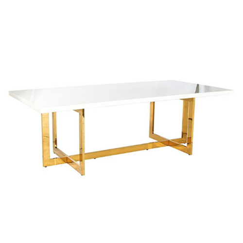 DT-777 Rectangular Fancy Dining Table luxury gold wedding table