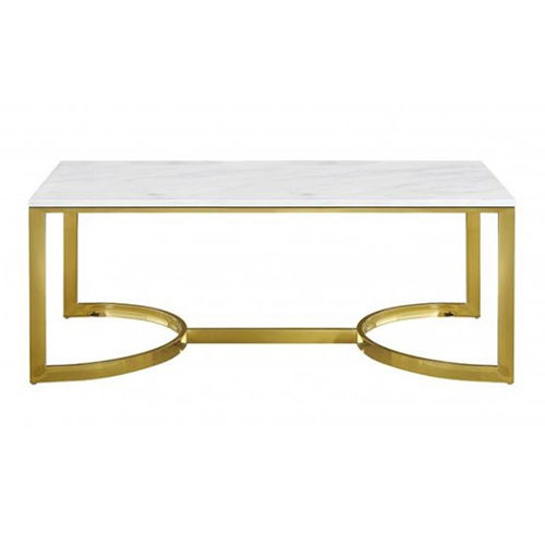 Ct-795 Marble Top With Stainless Steel Base Coffee Table For Party Rental - Assembly: No Assembly Required