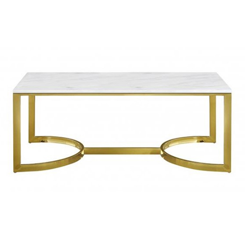 CT-795 Marble Top With Stainless Steel Base Coffee Table for party rental