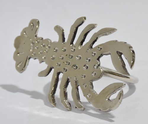 Metal Scorpion Napkin Ring Silver Plated