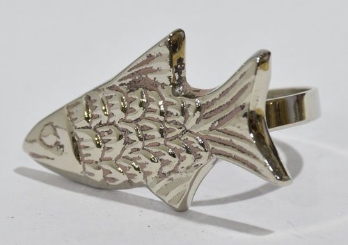 Metal Fish Napkin Ring Silver Plated