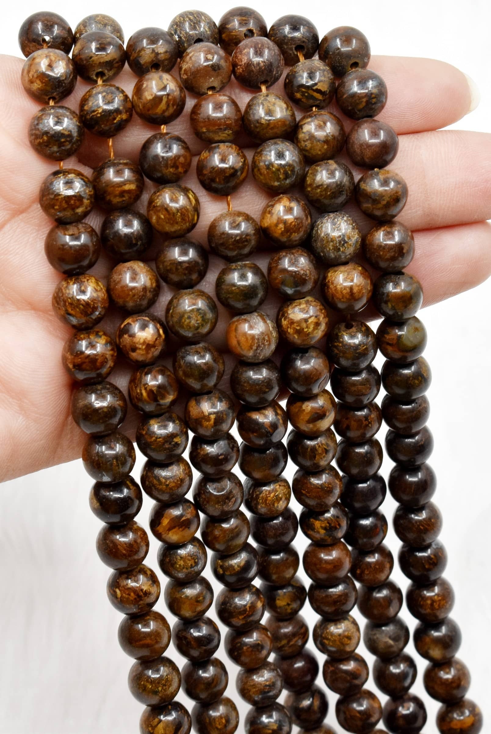 8mm Bronzite Beads, Gemstone Beads for Necklace ,Crystal Beads Jewelry