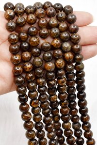 8mm Bronzite Beads, Gemstone Beads for Necklace ,Crystal Beads Jewelry