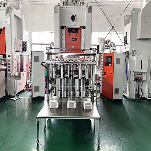 Silver White Mitsubishi Plc 13000Kg Aluminium Foil Box Making Machine