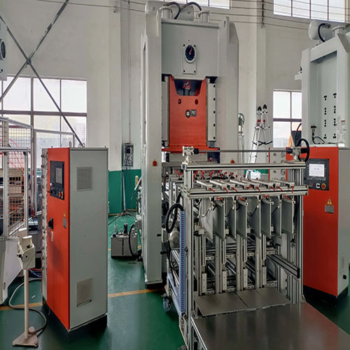 White Mitsubishi Plc Automatic 80 Tons Aluminum Foil Tray Making Machine