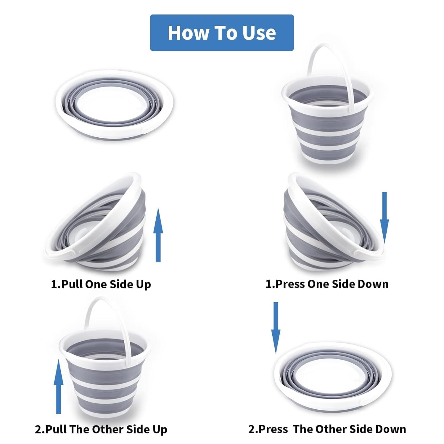 SILICONE FOLDING BUCKET (10 LITER)