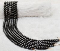 8mm Hematite Beads, Gemstone Beads For Necklace - 100% Natural, Polished, 14.5 Inch Strand With Unique Round Beads, Ideal For Party Wear Jewelry