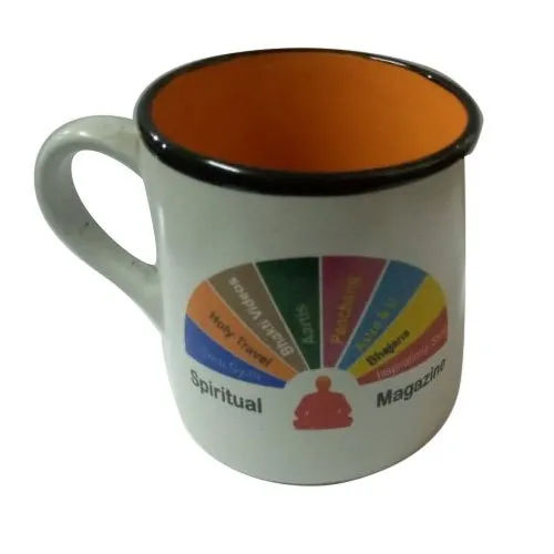 Multicolor White Ceramic Mug