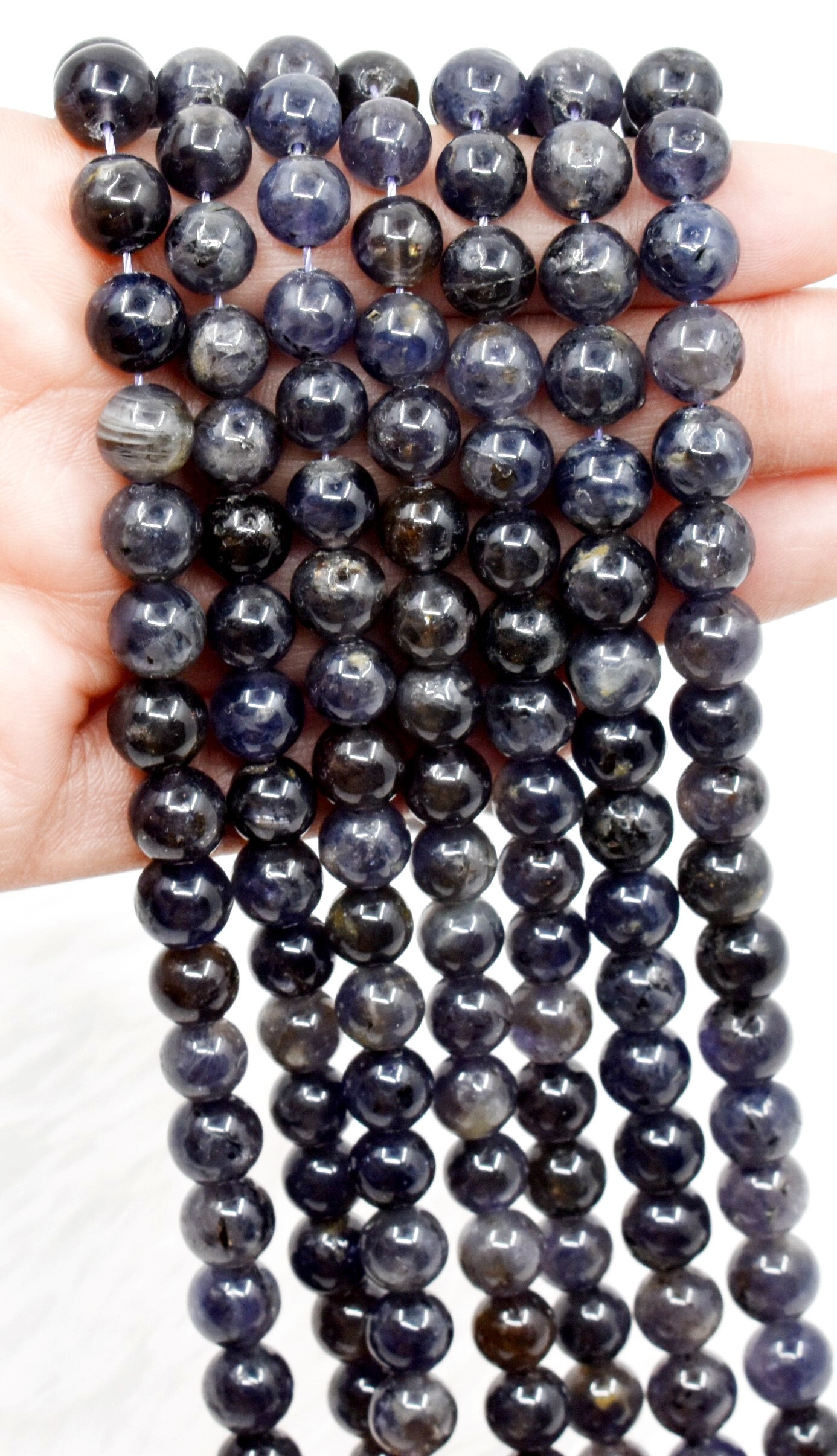 8mm Iolite Beads, Gemstone Beads for Necklace ,Crystal Beads Jewelry