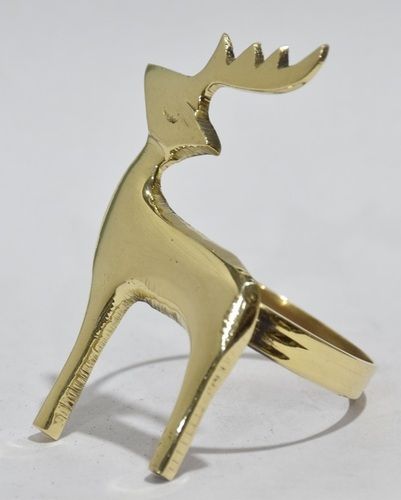 Metal Deer Napkin Ring Gold Finish