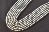 8mm Crystal Quartz Beads, Gemstone Beads For Necklace - 14.5 Inches, Polished White Round Stones With Unique Natural Specks
