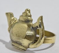 Metal Kettle Napkin Ring Gold Plated