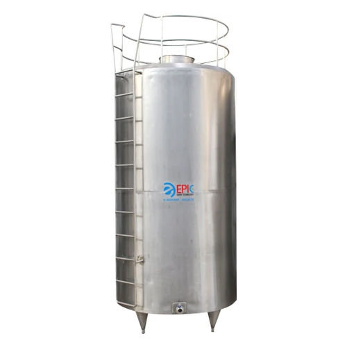 Silver Stainless Steel Jacketed Milk Storage Tank