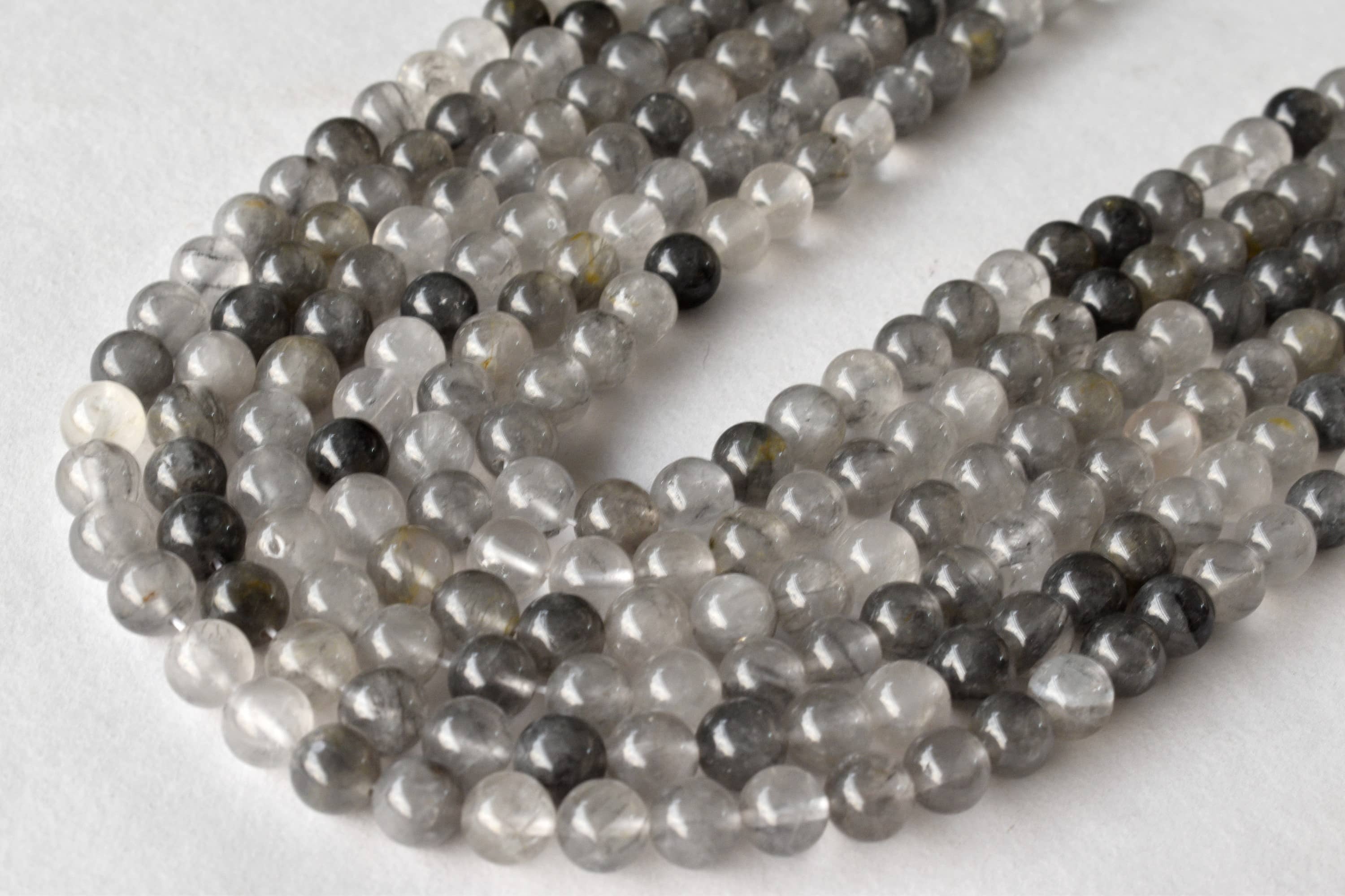 8mm Cloudy Quartz Beads, Gemstone Beads for Necklace ,Crystal Beads Jewelry