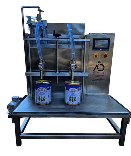 2 Head Servo Semi Automatic Oil Filling Machine