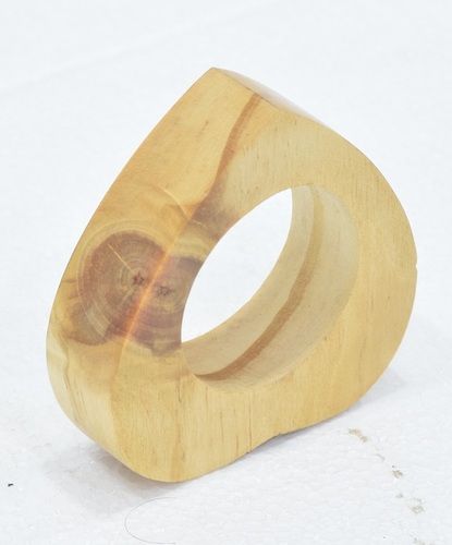 3 Inch Wooden Napkin Ring With Heart Mosai