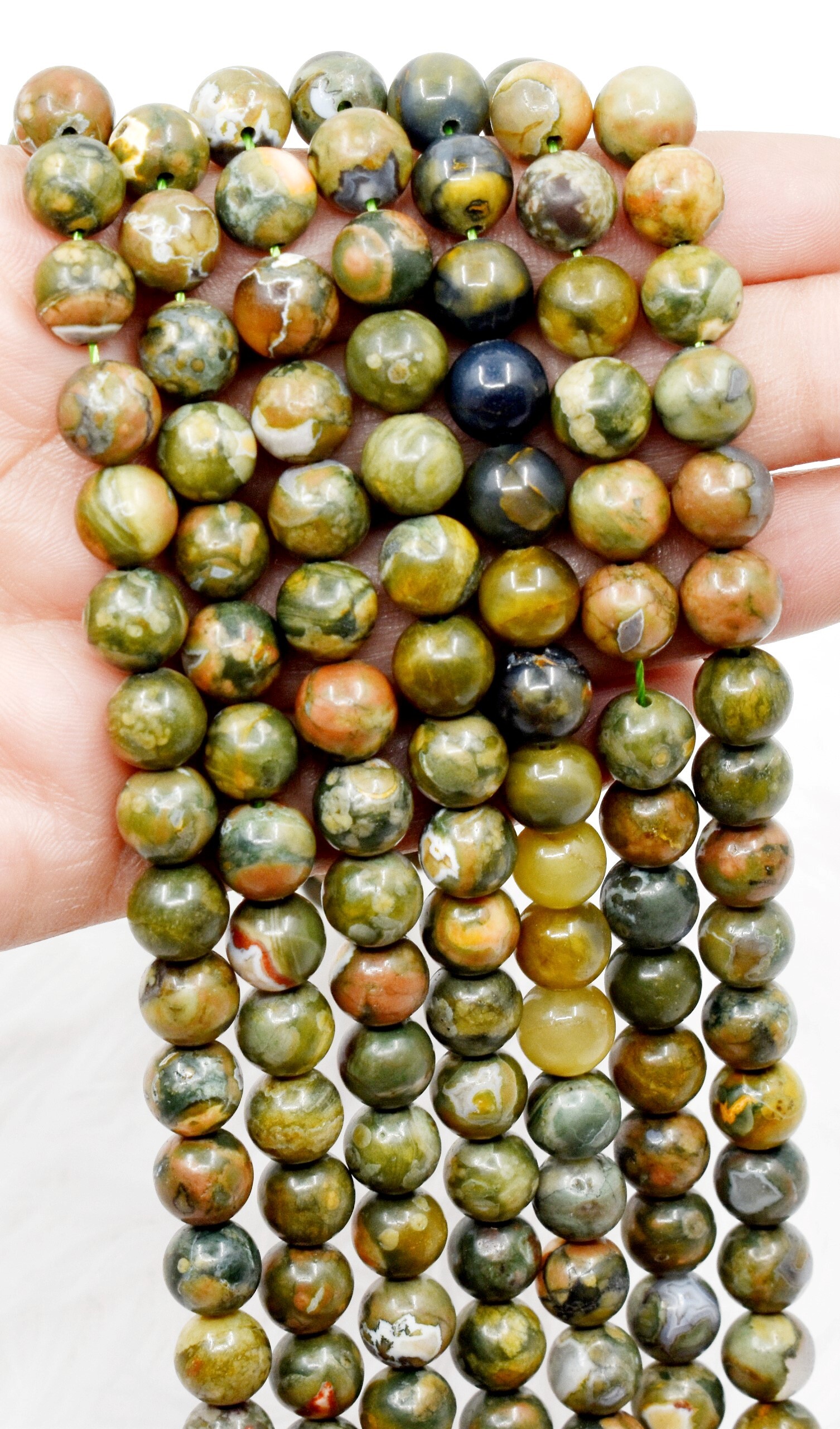 8mm Ocean Jasper Beads, Gemstone Beads for Necklace, Crystal Beads Jewelry