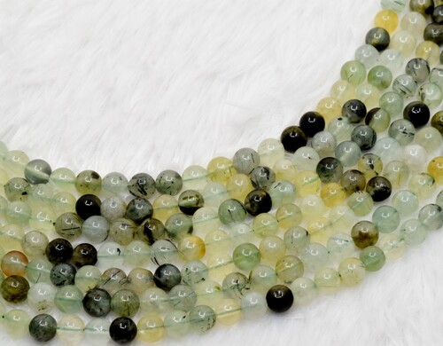 8mm Phrenite Beads, Gemstone Beads for Necklace, Crystal Beads Jewelry